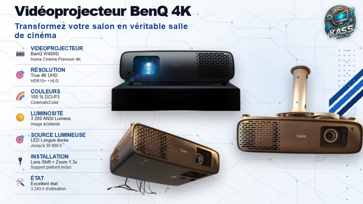 BenQ W4000i – Vidéoprojecteur Home Cinéma 4K Haut de Gamme