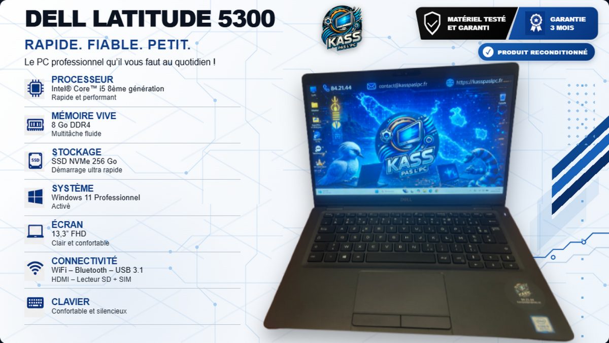 Dell Latitude 5300 – Intel Core i5 – Windows 11 Pro