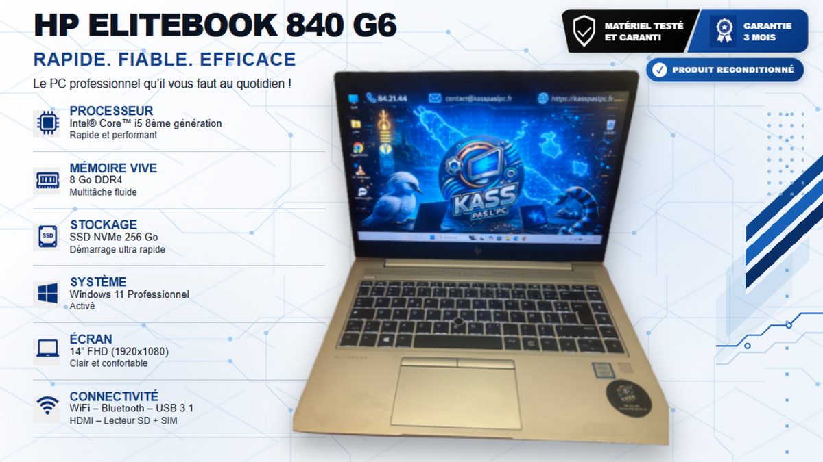 HP EliteBook 840 G6 – Le PC professionnel fiable, rapide et performant !